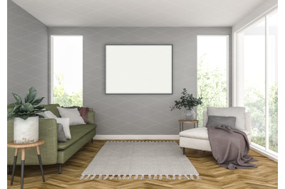 Interior scene - artwork background - frame mockup