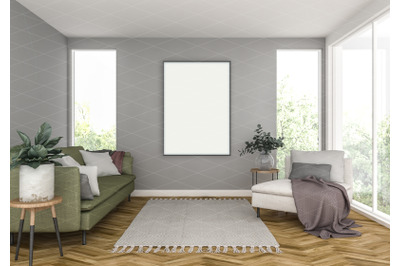 Interior scene - artwork background - frame mockup