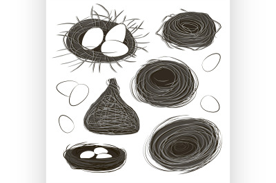 Nest set and hatching chicken.