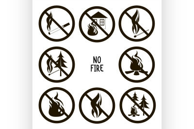 Collection of no fire icons