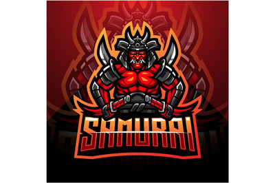 Samurai warrior esport mascot logo