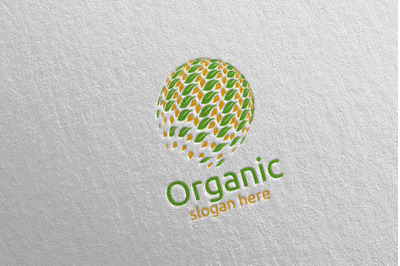 Global Natural and Organic Logo design template 25