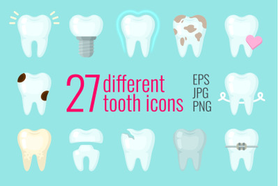 27 different tooth icons