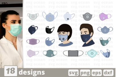 18&nbsp;FACE MASK svg bundle, raspirator cricut svg