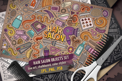Hair Salon Objects &amp; Elements Set