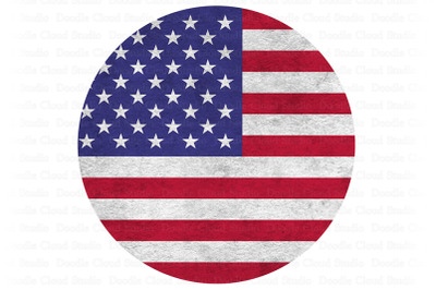 USA American Flag Circle PNG, 4th of July Png, Memorial Day Png.