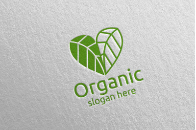 Love Natural and Organic Logo design template 36