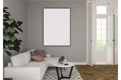 Interior scene - artwork background - frame mockup