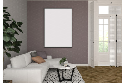 Interior scene - artwork background - frame mockup