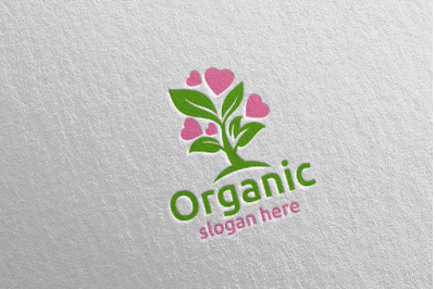 Love Natural and Organic Logo design template 37