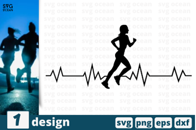 1 RUNNER GIRL svg bundle, heart beat&nbsp;cricut svg