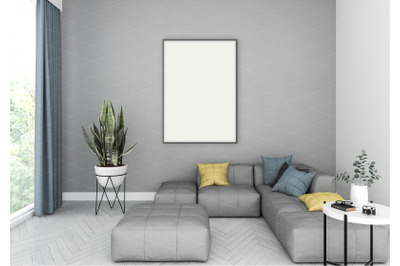 Interior scene - artwork background - frame mockup