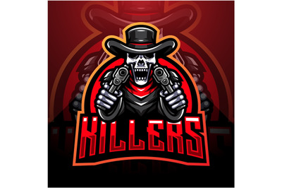 Skull gunners esport mascot logo