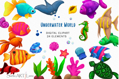 Underwater Sea World Clipart