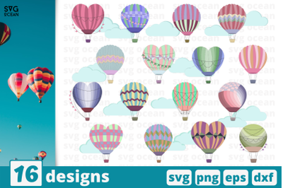 16&nbsp;BALLON svg bundle, aerostat cricut svg