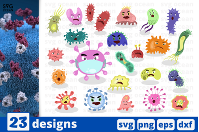 13&nbsp;BACTERIA svg bundle, virus cricut svg