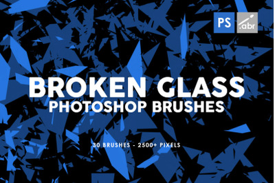 30 Broken Glass Photoshop Stamp Brushes Vol. 1