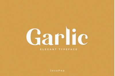 Garlic / elegant font