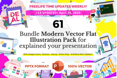 Bundle 61 Pack Flat illustration PPT Ready For Your Presentation