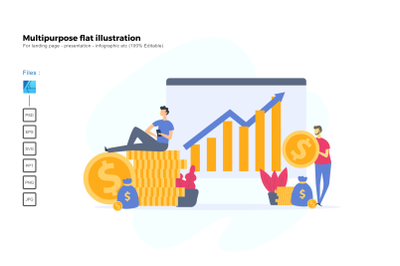 Flat illustration business investment