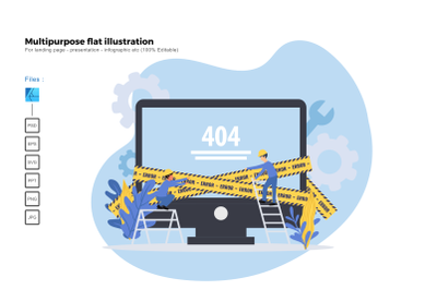 Flat illustration 404 page