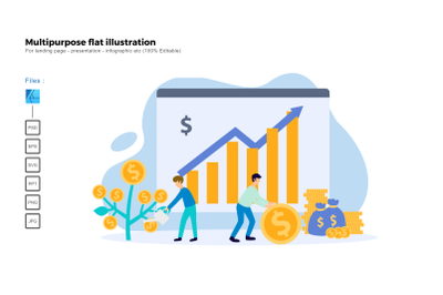 Flat illustration investment plan