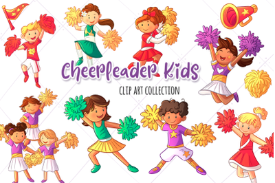 Cheerleader Kids Clip Art Collection