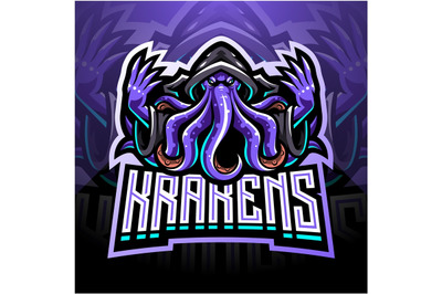 Kraken octopus esport mascot logo