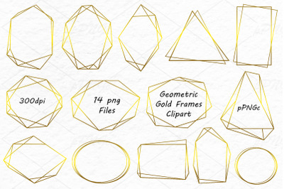 Geometric Gold Frames Clipart