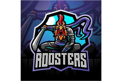 Ninja rooster esport mascot logo