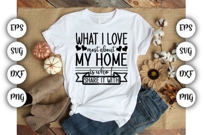 What I love most about my home is who I share it with SVG, DXF ,EPS, P