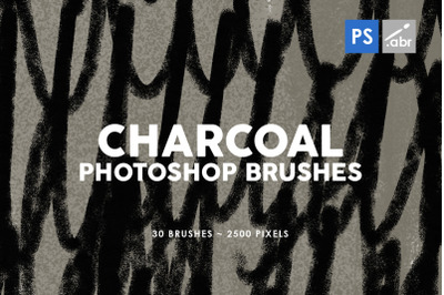 30 Charcoal Texture Photoshop Stamp Brushes