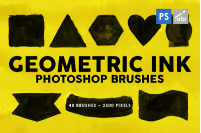 48 Geometric Ink Photoshop Stamp Brushes