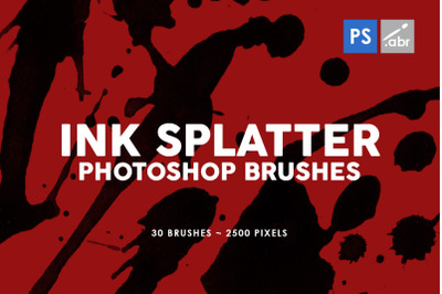 30 Ink Splatter Photoshop Stamp Brushes Vol. 1