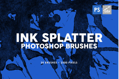 30 Ink Splatter Photoshop Stamp Brushes Vol. 2