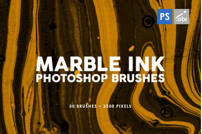 30 Marble Ink Photoshop Stamp Brushes Vol. 2