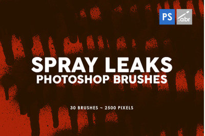 30 Spray Leaks Photoshop Stamp Brushes