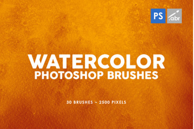 30 Watercolor Photoshop Stamp Brushes Vol. 1