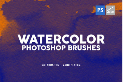 30 Watercolor Photoshop Stamp Brushes Vol. 2