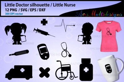 Little doctor clipart silhouette