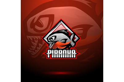 Piranha esport mascot logo