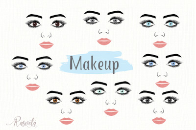 Make up svg Female Face Makeup Eyelashes Eyes Lips