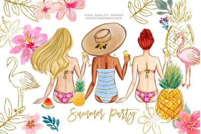 summer fashion clip art, gals graphics clipart,