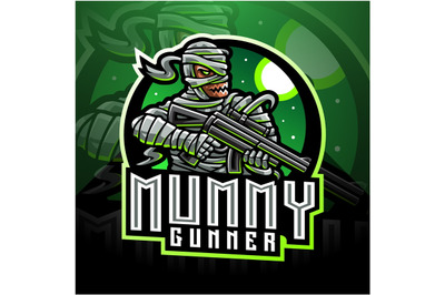 Mummy gunner esport mascot logo