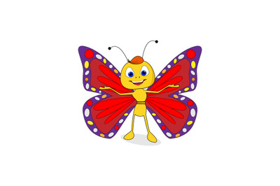 Illustration of cute butterfly animal shape design
