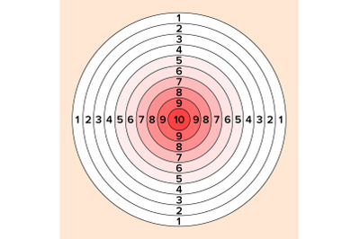 Shooting Target Vector. Paper Shooting Target For Shooting Competition. Illustration