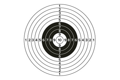 Target Gun Vector. Classic Paper Shooting Target Illustration. For Sport, Hunters, Military, Police, Illustration