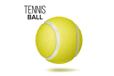 Yellow Tennis Ball Isolated Vector. Realistic Illustration