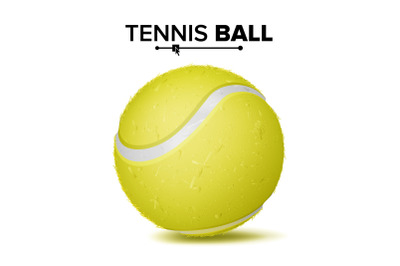 Realistic Tennis Ball Vector. Classic Round Yellow Ball. Sport Game Symbol. Illustration