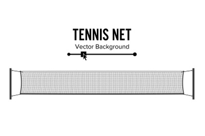 Tennis Net. Realistic Net Used In The Sport Game Of Tennis. Isolated On White. Vector Illustration